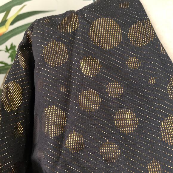 NEW Modcloth Golden Record Party Wrap Dress Black - Picture 7 of 14